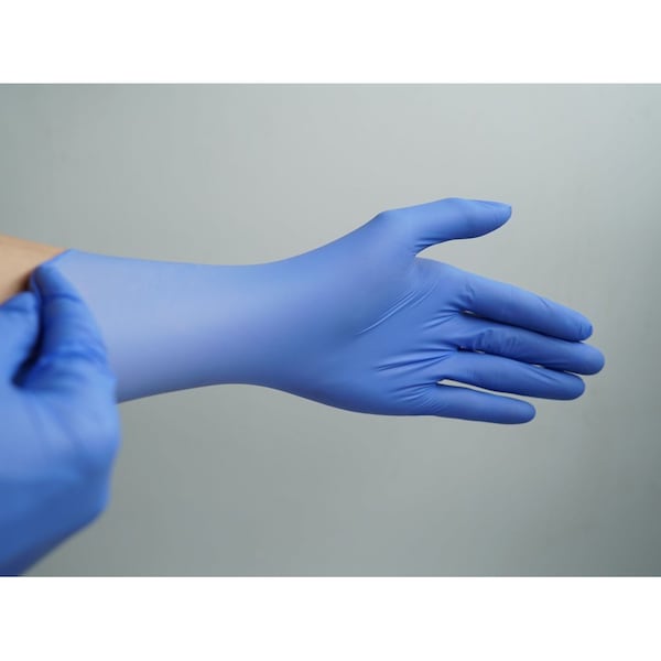 Box Of Blue Nitrile Gloves, 100-Count, LARGE, Powder Free, Blue